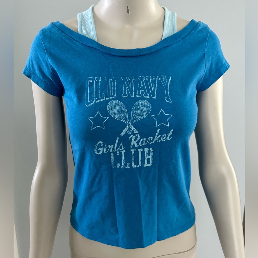 🦋 5/$25 - Old Navy Girls Racket Club Tee - Size XL - VTG Summer 2005 Collection - Picture 3 of 14